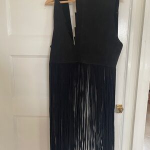 Chic Black Fringe Vest